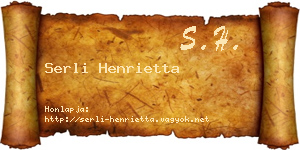 Serli Henrietta névjegykártya